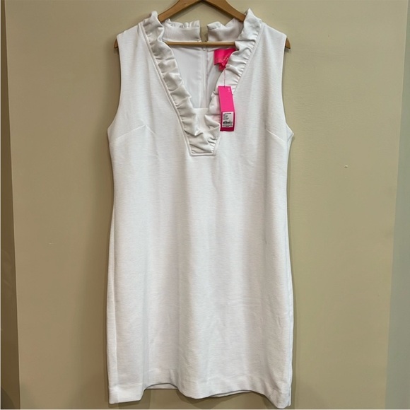 NWT LILY PULITZER WHITE TISBURY SHIFT DRESS size XL. - Picture 4 of 6